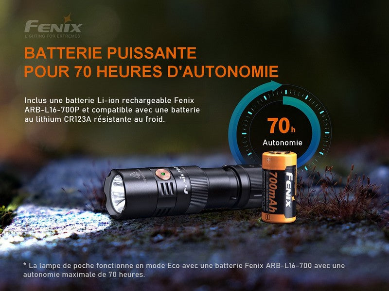 Lampe Torche Fenix PD25R – 800 Lumens  NYCTALOPE  