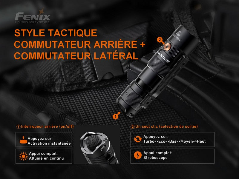 Lampe Torche Fenix PD25R – 800 Lumens  NYCTALOPE  