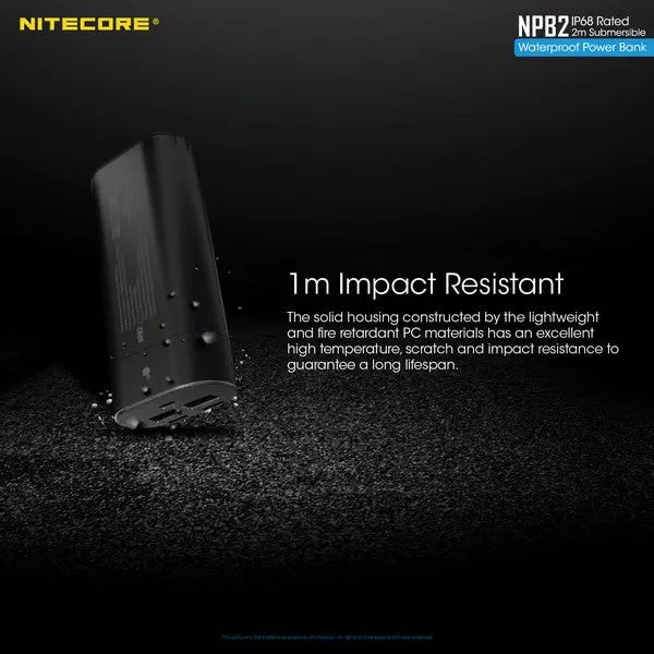 PowerBank Batterie Nitecore NPB2 – 10000mAh batterie externe frontale HU60  NYCTALOPE  