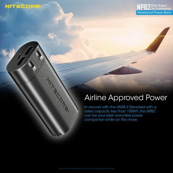 PowerBank Batterie Nitecore NPB2 – 10000mAh batterie externe frontale HU60  NYCTALOPE  