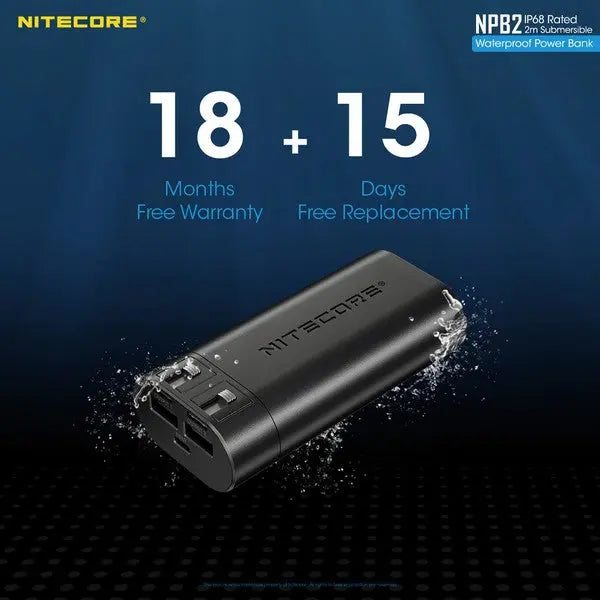 PowerBank Batterie Nitecore NPB2 – 10000mAh batterie externe frontale HU60  NYCTALOPE  