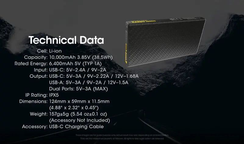 Powerbank Nitecore CARBO 10000 – 10 000mAh  NYCTALOPE  