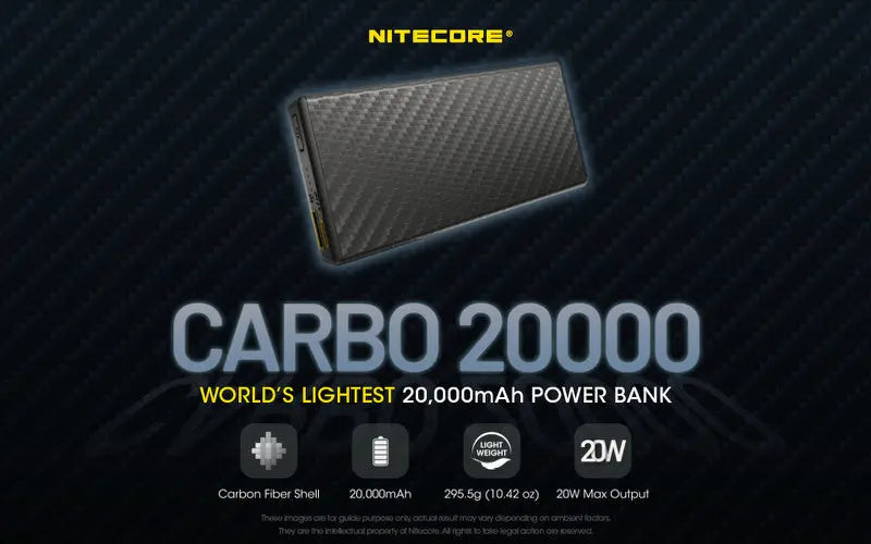 Powerbank Nitecore CARBO 20000 – 20 000mAh  NYCTALOPE  