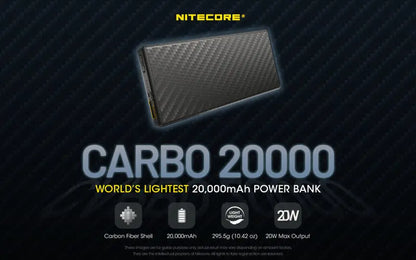 Powerbank Nitecore CARBO 20000 – 20 000mAh  NYCTALOPE  