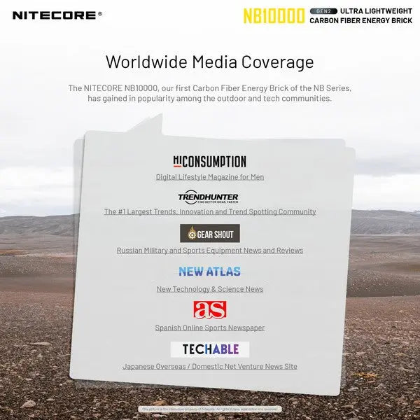 Powerbank Nitecore NB10000 GEN2 – 10 000mAh  NYCTALOPE  