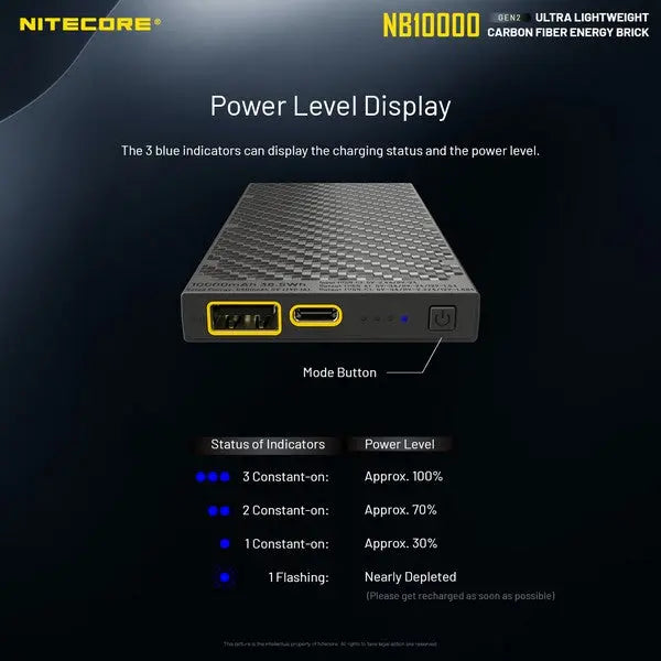 Powerbank Nitecore NB10000 GEN2 – 10 000mAh  NYCTALOPE  