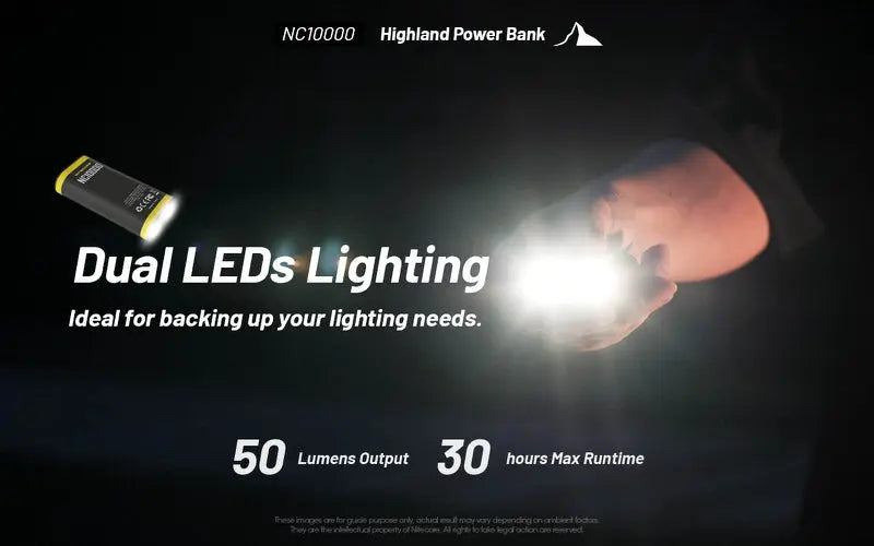 Powerbank Nitecore NC10000 – 10 000mAh - 50 Lumens  NYCTALOPE  