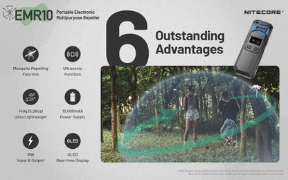 Répulsif Anti-moustique électronique Nitecore EMR10 - Multifonctions - Rechargeable  NYCTALOPE  