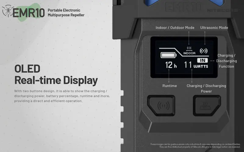 Répulsif Anti-moustique électronique Nitecore EMR10 - Multifonctions - Rechargeable  NYCTALOPE  