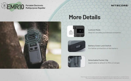 Répulsif Anti-moustique électronique Nitecore EMR10 - Multifonctions - Rechargeable  NYCTALOPE  