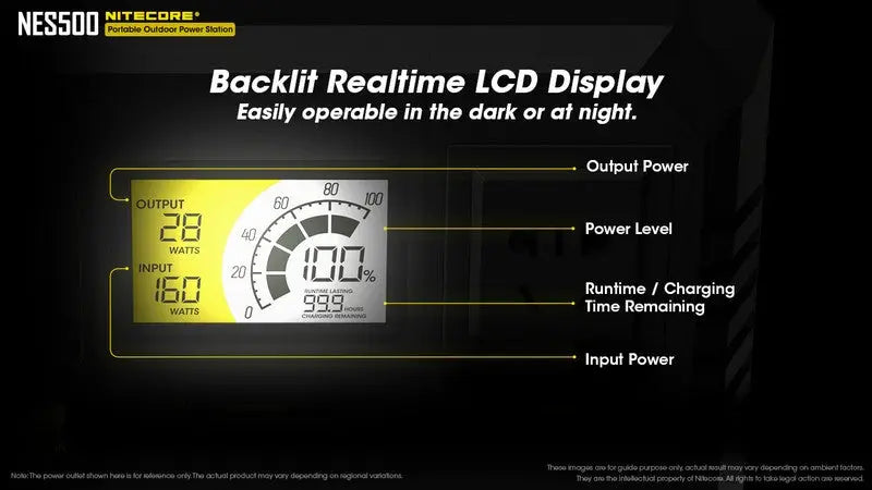 Station d'alimentation portable Batterie Nitecore NES500 – 144000mAh  NYCTALOPE  