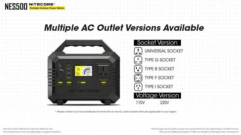 Station d'alimentation portable Batterie Nitecore NES500 – 144000mAh  NYCTALOPE  