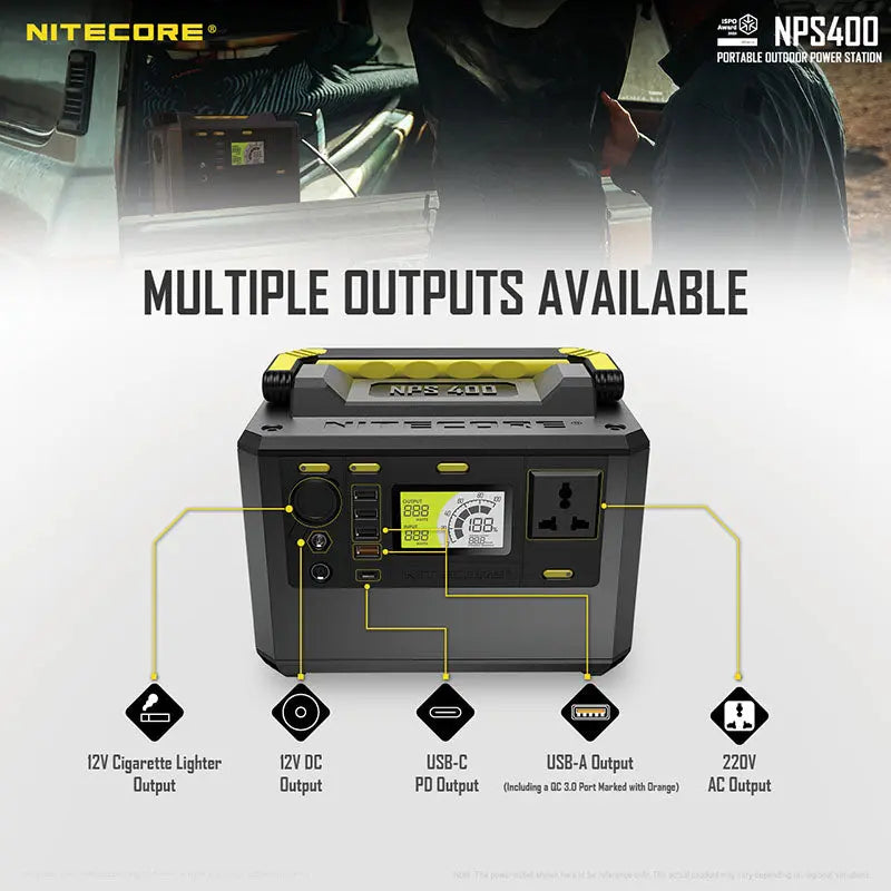 Station d'alimentation portable Batterie Nitecore NPS400 - 117000mAh  NYCTALOPE  