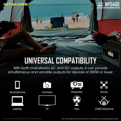 Station d'alimentation portable Batterie Nitecore NPS400 - 117000mAh  NYCTALOPE  