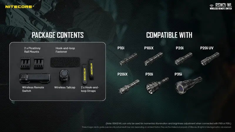 Télécommande sans fil Nitecore RSW2i WL pour lampe Nitecore série i  NYCTALOPE  