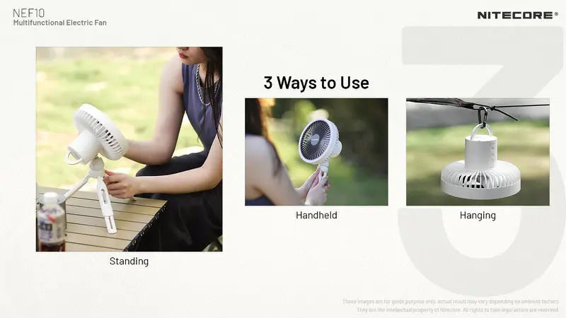 Ventilateur portable multifonction Nitecore NEF10 - Ventilateur, lampe et powerbank  NYCTALOPE  