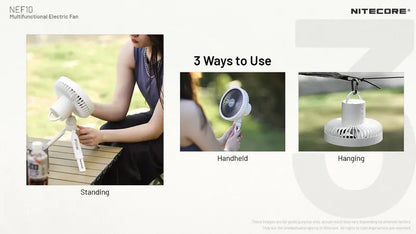 Ventilateur portable multifonction Nitecore NEF10 - Ventilateur, lampe et powerbank  NYCTALOPE  