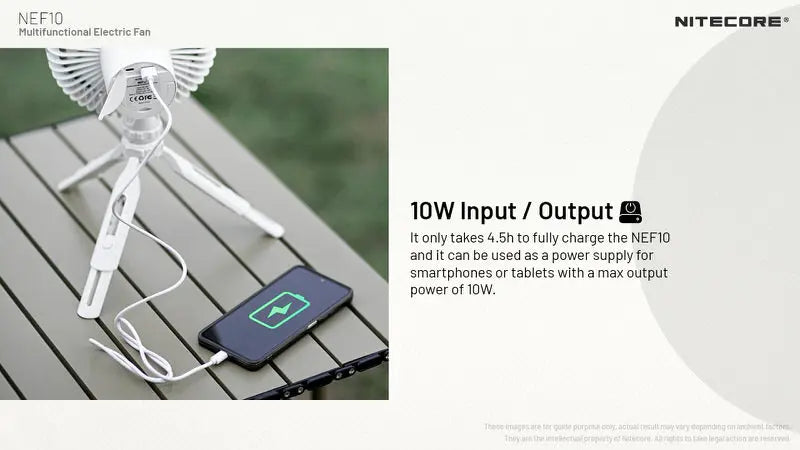 Ventilateur portable multifonction Nitecore NEF10 - Ventilateur, lampe et powerbank  NYCTALOPE  
