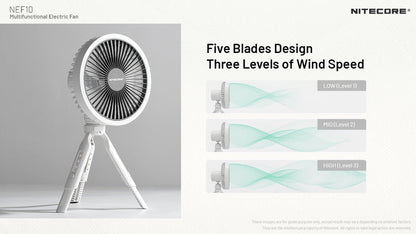 Ventilateur portable multifonction Nitecore NEF10 - Ventilateur, lampe et powerbank  NYCTALOPE  