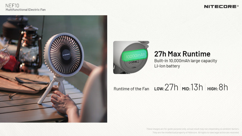 Ventilateur portable multifonction Nitecore NEF10 - Ventilateur, lampe et powerbank  NYCTALOPE  