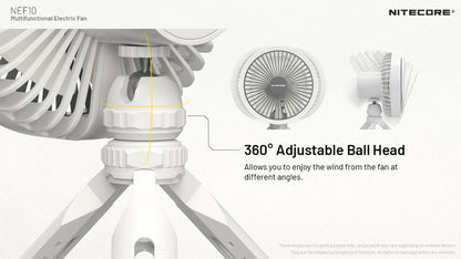 Ventilateur portable multifonction Nitecore NEF10 - Ventilateur, lampe et powerbank  NYCTALOPE  