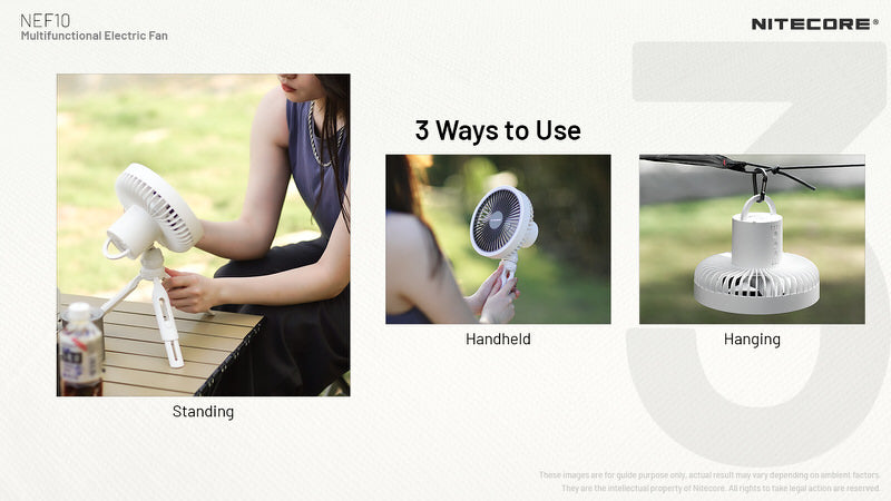 Ventilateur portable multifonction Nitecore NEF10 - Ventilateur, lampe et powerbank  NYCTALOPE  