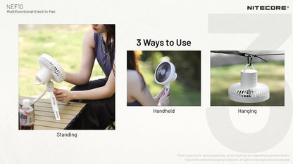 Ventilateur portable multifonction Nitecore NEF10 - Ventilateur, lampe et powerbank  NYCTALOPE  