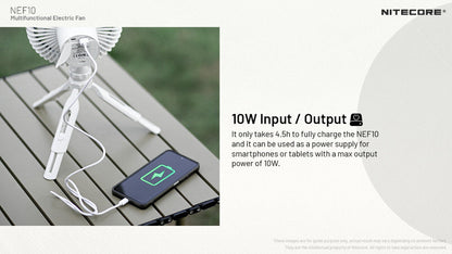 Ventilateur portable multifonction Nitecore NEF10 - Ventilateur, lampe et powerbank  NYCTALOPE  