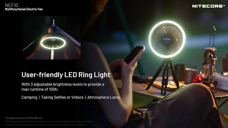 Ventilateur portable multifonction Nitecore NEF10 - Ventilateur, lampe et powerbank  NYCTALOPE  